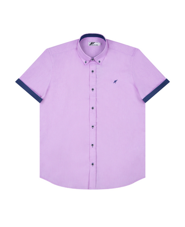 Mish Mash- Lilac Regular Fit Summit Oxford Short Sleeve Shirt