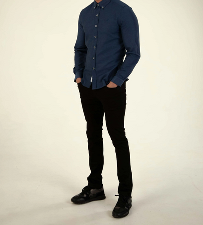 Mish Mash- Indigo Regular Fit Summit Oxford Long Sleeve Shirt