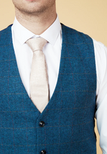 Marc Darcy- Dion Blue Check Tweed Waistcoat