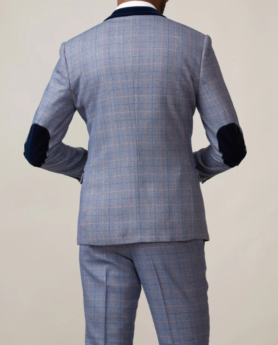 Marc Darcy- Hilton Blue Check Tweed Blazer