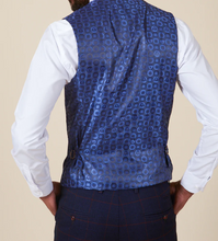 Marc Darcy- Edinson Navy/Wine Check Waistcoat