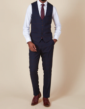 Marc Darcy- Edinson Navy/Wine Check Waistcoat