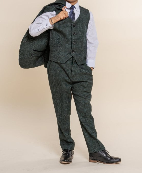 House of Cavani- Children's Caridi Olive Three Piece Suit (Age 8 - 15 Years)