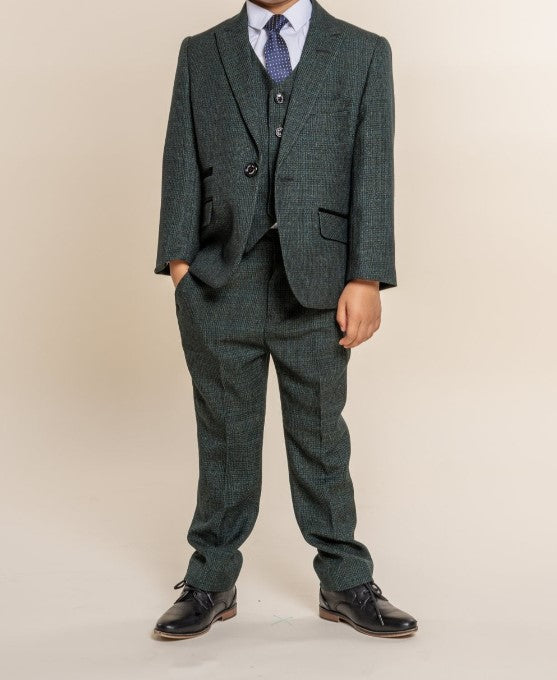 House of Cavani- Children's Caridi Olive Three Piece Suit (Age 8 - 15 Years)