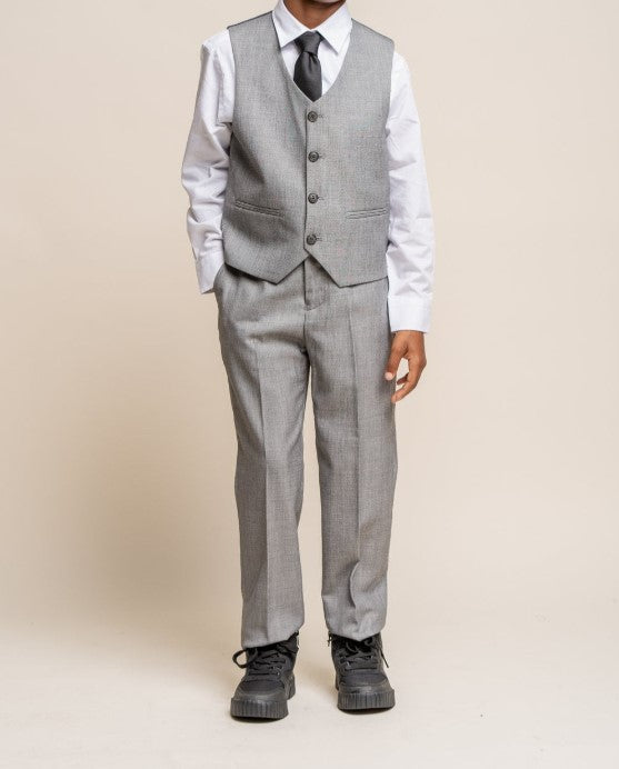 House of Cavani- Children's Reegan Grey Three Piece Suit (Age 8 - 15 Years)