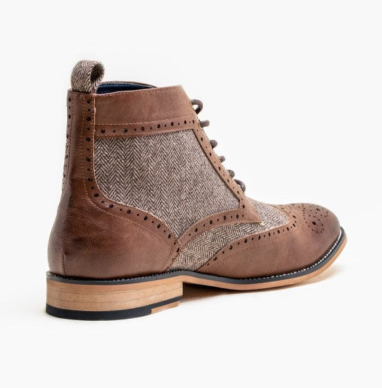 House of Cavani Sherlock Brown Lace Up Boots