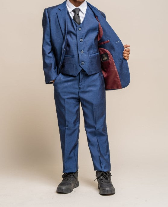 House of Cavani- Children's Ford Blue Three Piece Suit (Age 8 - 15 Years)