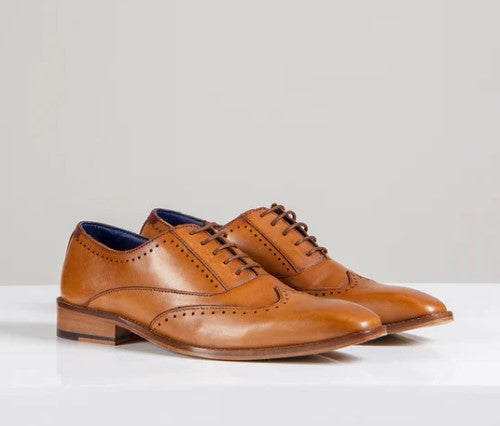 Marc Darcy Light Tan Brogue Shoes Marc Darcy- Carson Mid Tan