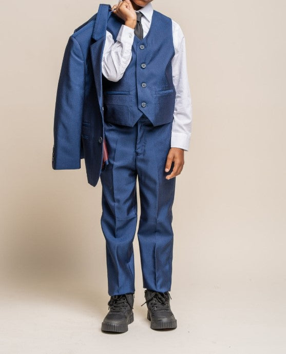 House of Cavani- Children's Ford Blue Three Piece Suit (Age 8 - 15 Years)
