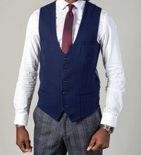 Marc Darcy- Kelvin Royal Blue Single Breasted Waistcoat