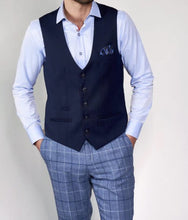Marc Darcy- Kelly Navy Blue Single Breasted Waistcoat