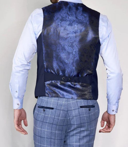 Marc Darcy- Kelly Navy Blue Single Breasted Waistcoat