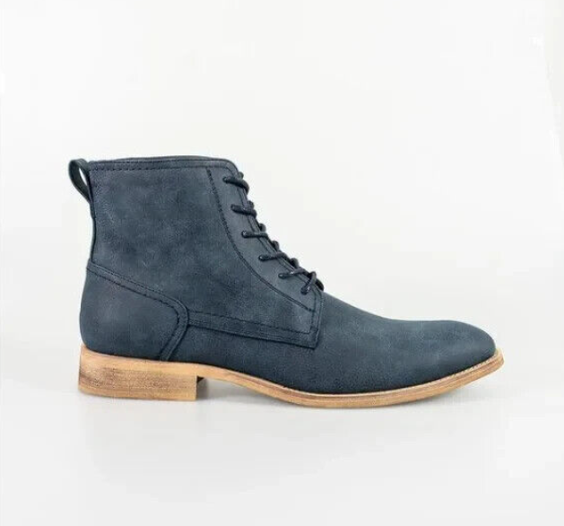 House of Cavani- Hurricane Navy Lace Up Boots