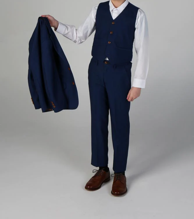 Device- Boys Mayfair Blue Three Piece Suit