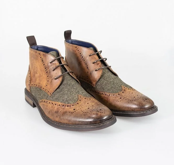 House of Cavani- Curtis Tan Lace Up Boots