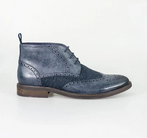 House of Cavani- Curtis Navy Lace Up Boots