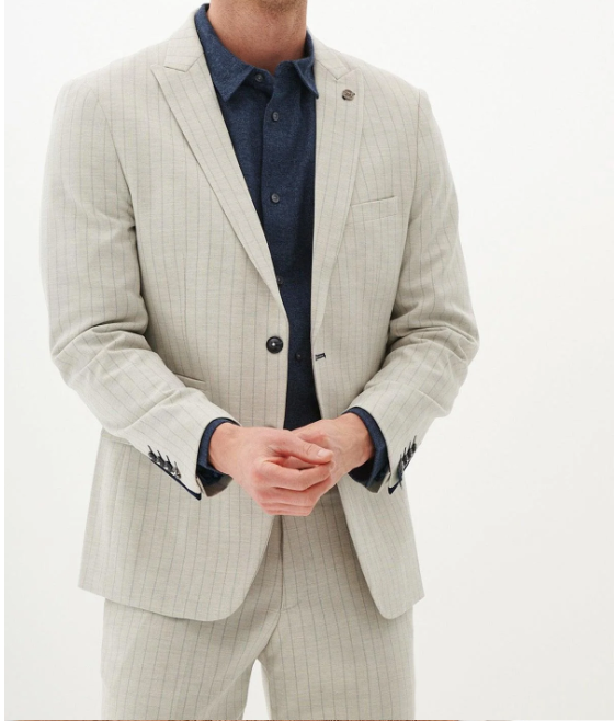 Marc Darcy- Grant Stone Pinstripe Blazer