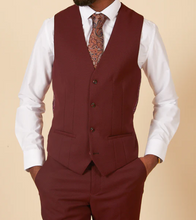 Marc Darcy- Max Wine Single Breasted Waistcoat