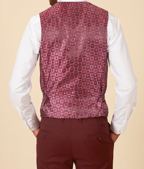 Marc Darcy- Max Wine Single Breasted Waistcoat