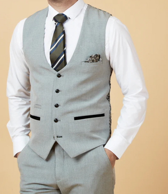 Marc Darcy- Bromley Silver Grey Check Waistcoat