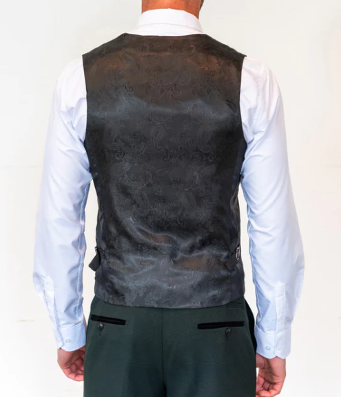 Marc Darcy- Bromley Olive Green Check Waistcoat