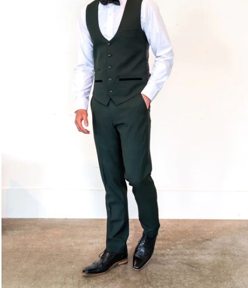 Marc Darcy- Bromley Olive Green Check Waistcoat