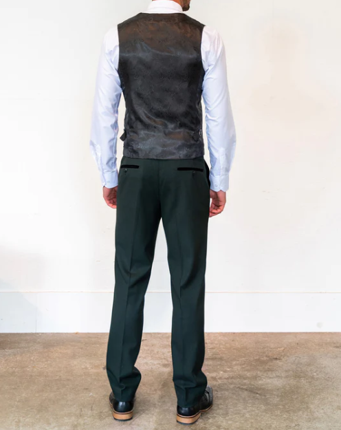 Marc Darcy- Bromley Olive Green Check Waistcoat