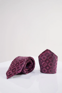Marc Darcy- Berry Bubbles Tie and Pocket Square Set