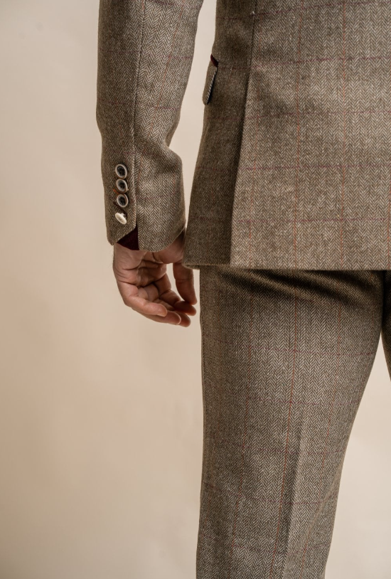 House of Cavani- Gaston Sage Tweed Slim Fit Blazer