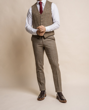 House of Cavani- Gaston Sage Tweed Waistcoat