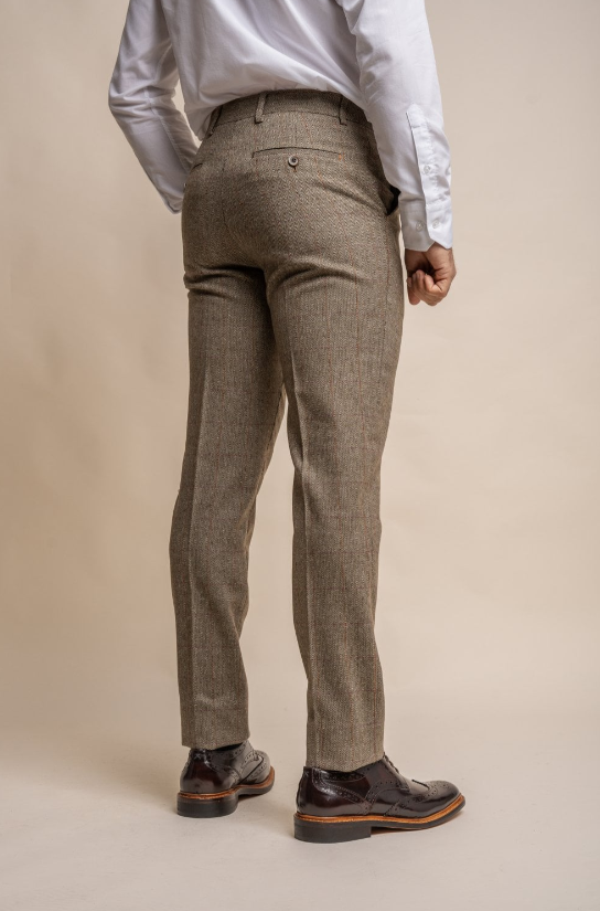 House of Cavani- Gaston Sage Tweed Slim Fit Trouser