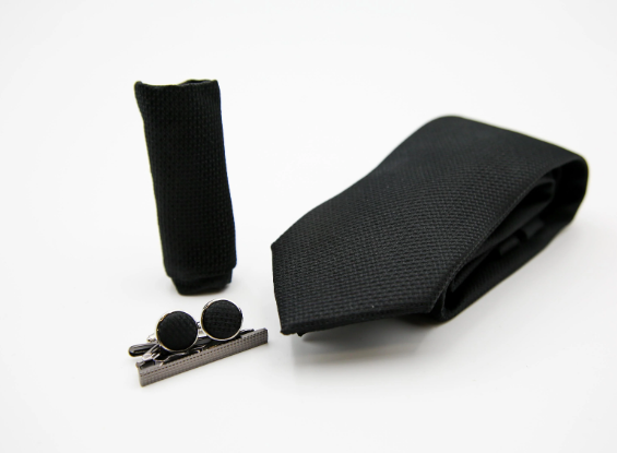 Paul Andrew- Black Textured Tie Set (301)
