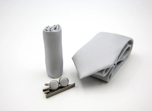 Paul Andrew- Silver Textured Tie Set (310)