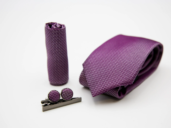 Paul Andrew- Purple Textured Tie Set (306)