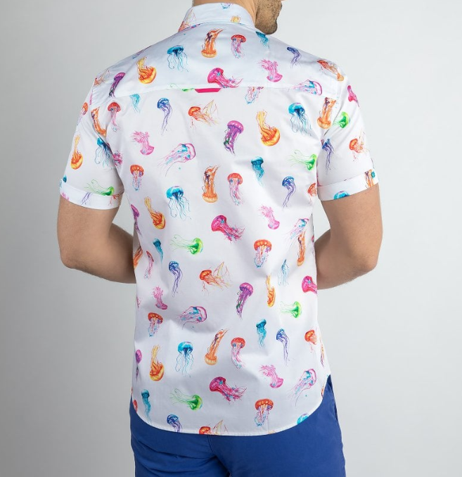 Claudio Lugli- White Jellyfish Short Sleeve Shirt (CP-6465)