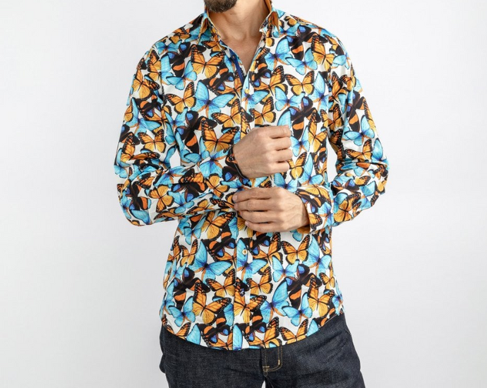 Claudio Lugli- White Butterfly Shirt (CP-6847)