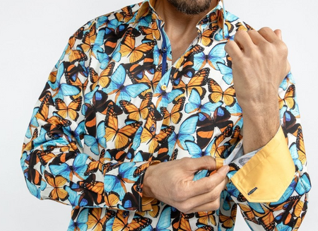 Claudio Lugli- White Butterfly Shirt (CP-6847)