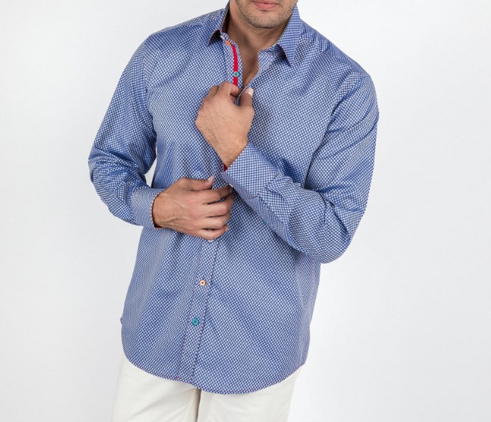 Claudio Lugli- Navy Texture Jacquard Shirt (CP-6803)