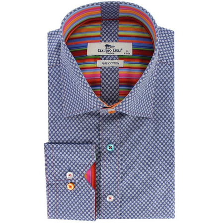 Claudio Lugli- Navy Texture Jacquard Shirt (CP-6803)