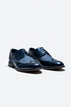 House of Cavani- Oliver Navy Tweed Brogue Shoes