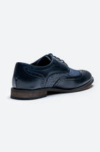 House of Cavani- Oliver Navy Tweed Brogue Shoes