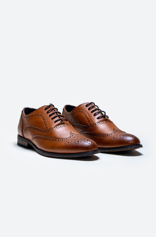 House of Cavani- Clark Tan Brogue Shoes