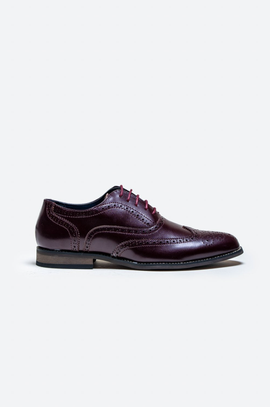 House of Cavani- Clark Wine Brogue Shoes