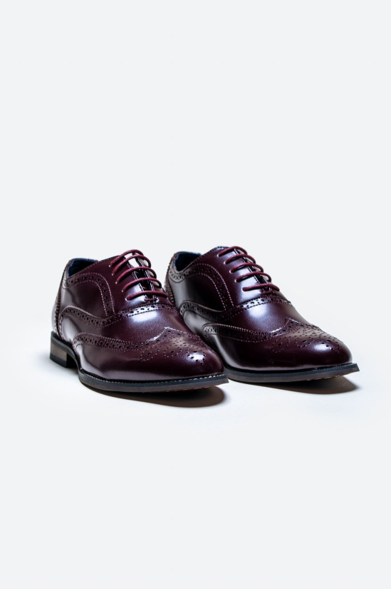 House of Cavani- Clark Wine Brogue Shoes