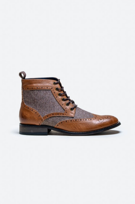 House of Cavani- Jones Tan Lace Up Boots