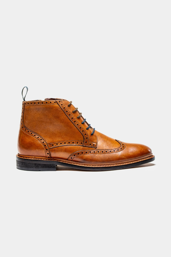 House of Cavani- Ashmoor Tan Lace Up Boots