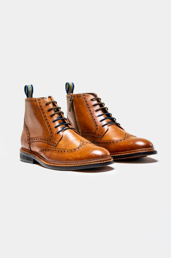 House of Cavani- Ashmoor Tan Lace Up Boots