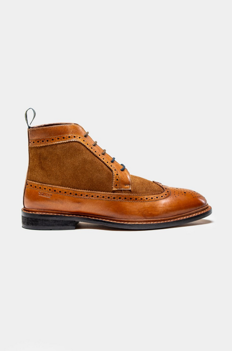 House of Cavani- Bosworth Tan Lace Up Boots