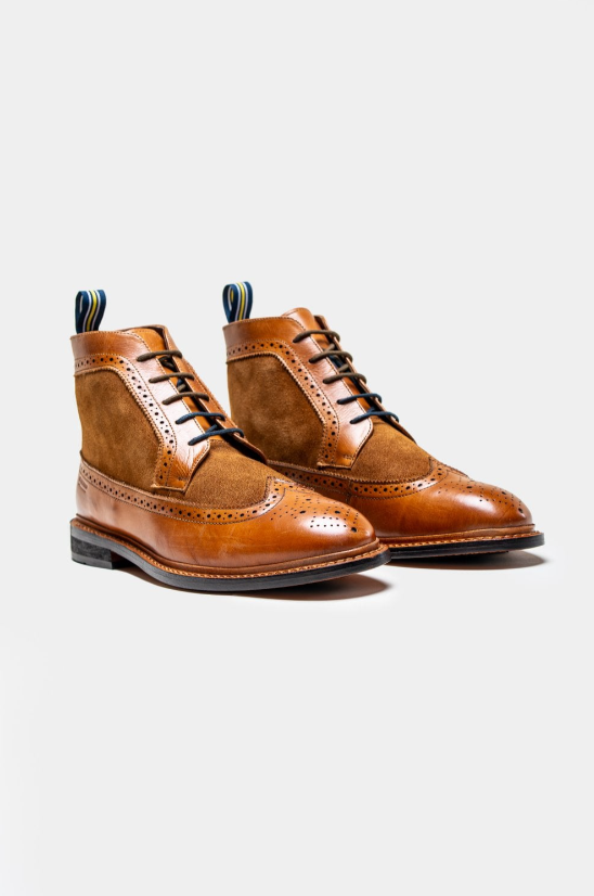 House of Cavani- Bosworth Tan Lace Up Boots