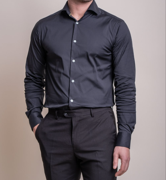 House of Cavani- Monaco Black Long Sleeve Shirt